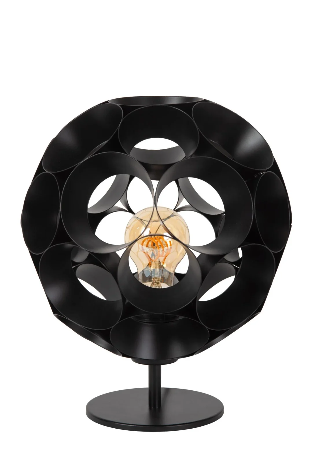 Lucide HANNELORE - Stolnu00e1 lampa - u00d8 25 cm - 1xE27 - u010cierna
