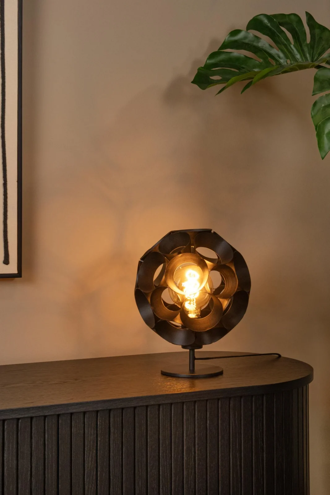 Lucide HANNELORE - Stolnu00e1 lampa - u00d8 25 cm - 1xE27 - u010cierna