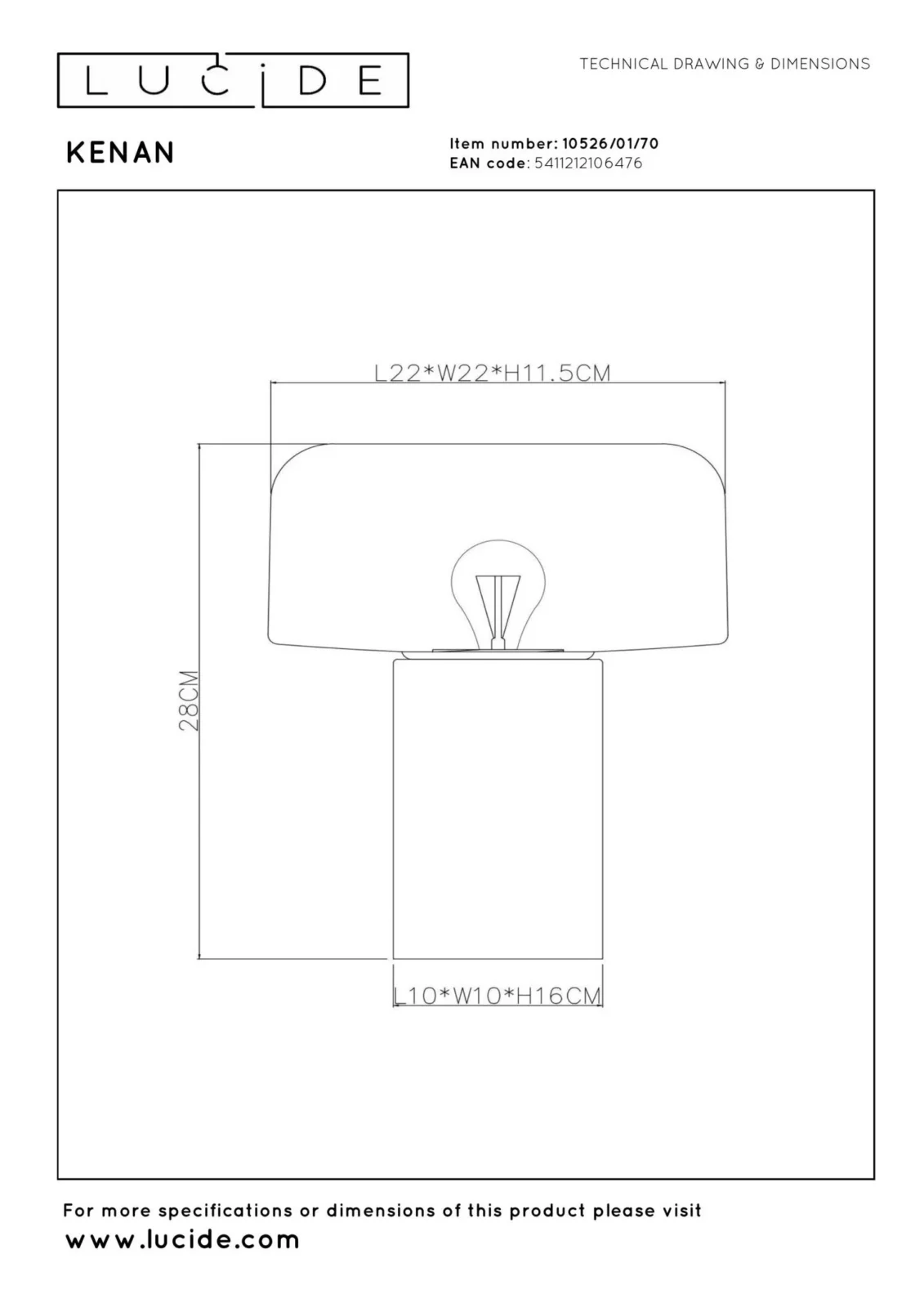 Lucide KENAN - Stolnu00e1 lampa - u00d8 22 cm - 1xE14 - Tmavu00fd drevenu00fd vzhu013ead