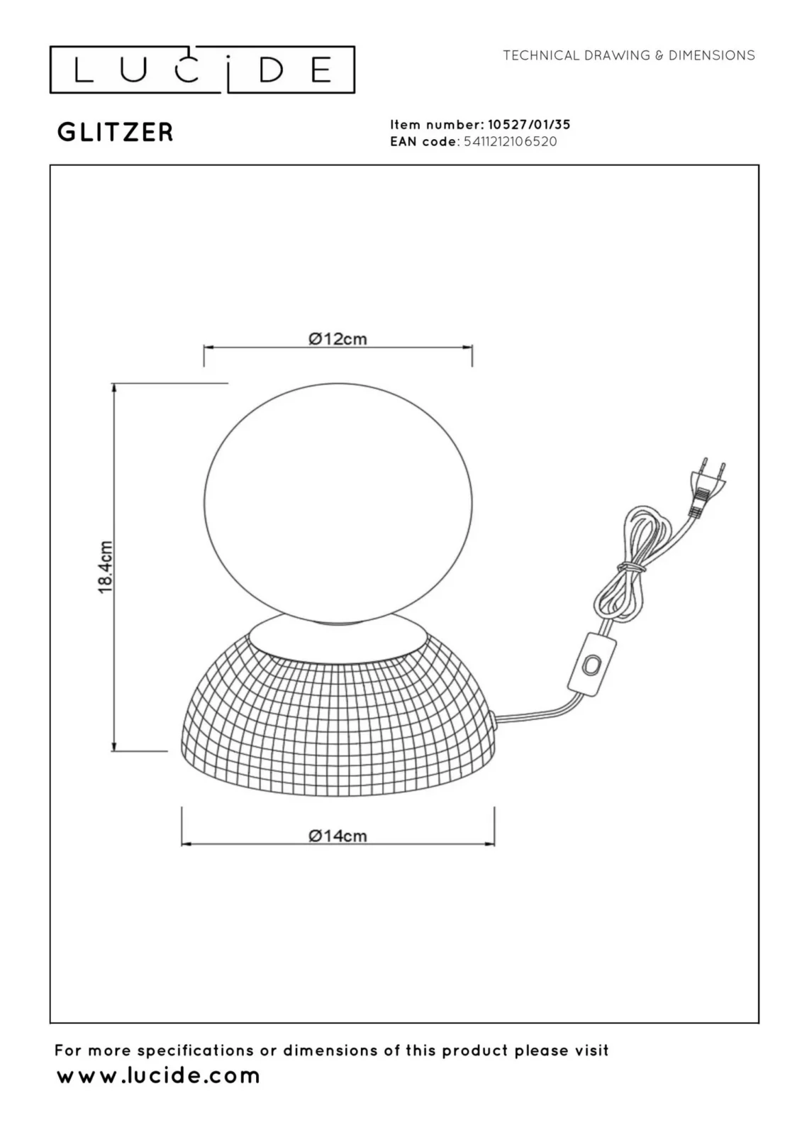 Lucide GLITZER - Stolnu00e1 lampa - u00d8 14 cm - 1xG9 - Modru00e1 | Essential