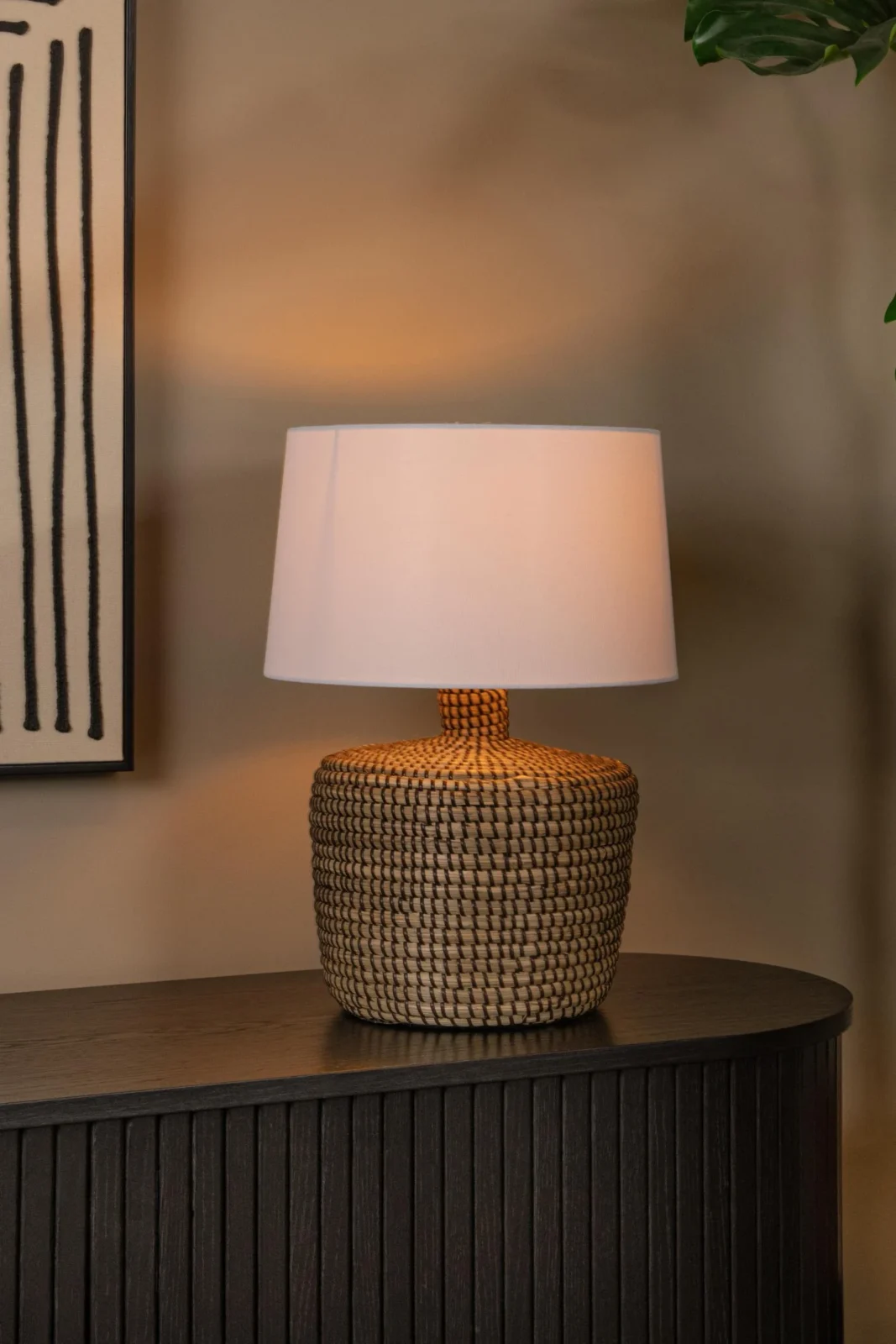 Lucide AMBALA - Stolnu00e1 lampa - u00d8 35 cm - 1xE27 - Prirodzenu00e1 | Pru00e9miovu00e9