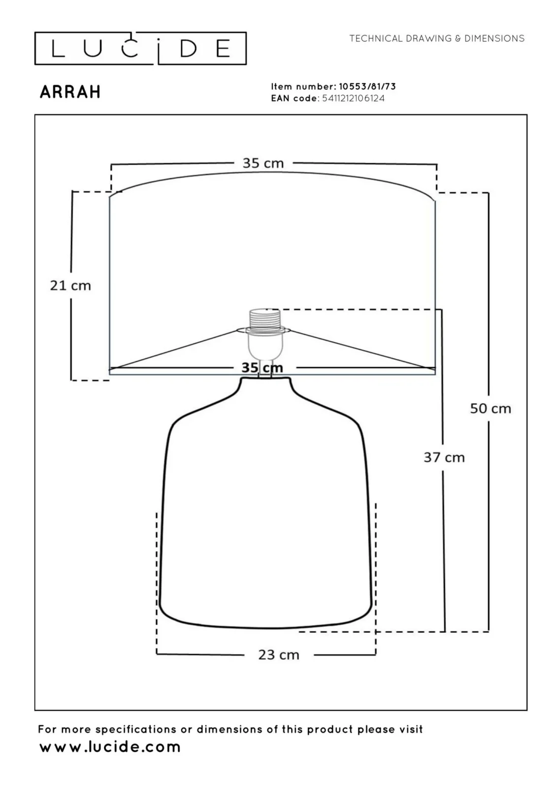 Lucide ARRAH - Stolnu00e1 lampa - u00d8 35 cm - 1xE27 - Prirodzenu00e1 | Pru00e9miovu00e9