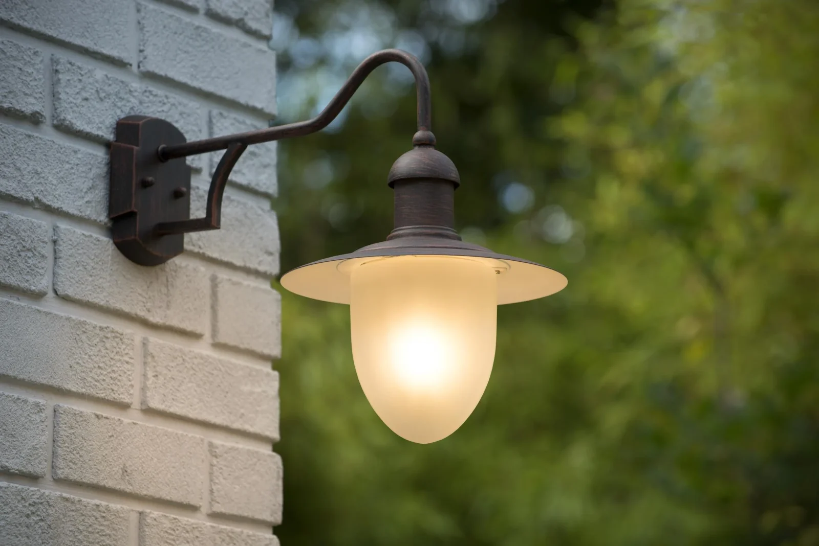 Lucide ARUBA - Nu00e1stennu00e9 svetlo vnu00fatornu00e9/vonkaju0161ie - u00d8 25 cm - 1xE27 - IP44 - Hrdzavu00e1 hnedu00e1