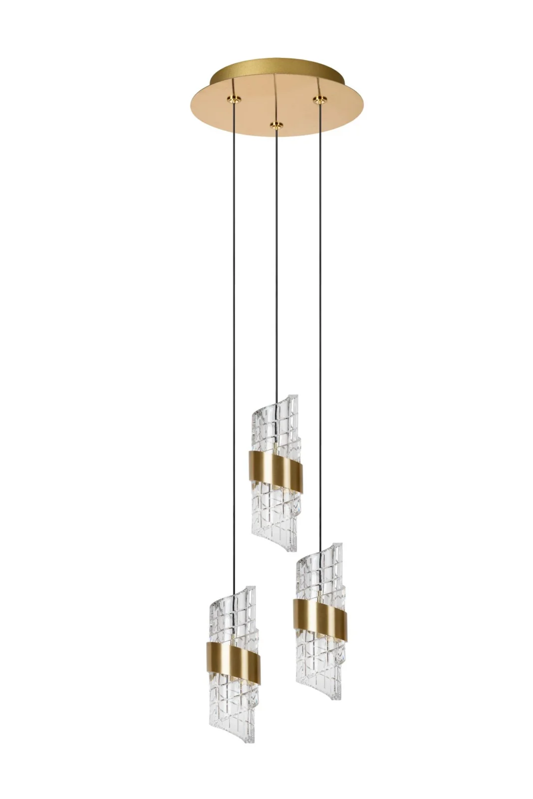 Lucide KLIGANDE - Zu00e1vesnu00e9 svetlo - u00d8 25 cm - LED tlmenu00e9. - 3x8W 2700K - matnu00e9 zlato / mosadz