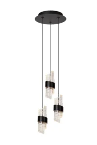 Lucide KLIGANDE - zu00e1vesnu00e9 svetlo - u00d8 25 cm - LED tlmenu00e9. - 3x8W 2700K - u010dierne