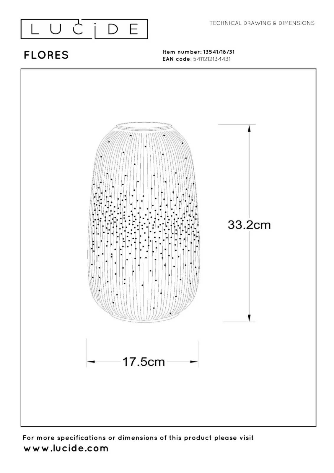 Lucide FLORES - Stolnu00e1 lampa - u00d8 17,5 cm - 1xE14 - biela