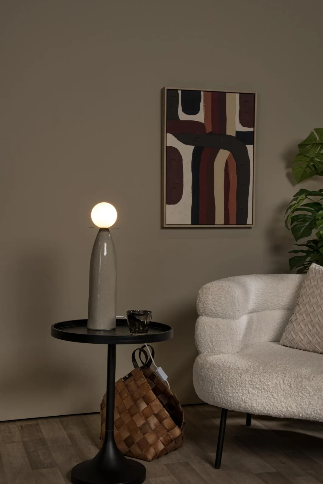 Lucide FIGARO - stolnu00e1 lampa - u00d8 12 cm - 1xG9 - sivu00e1