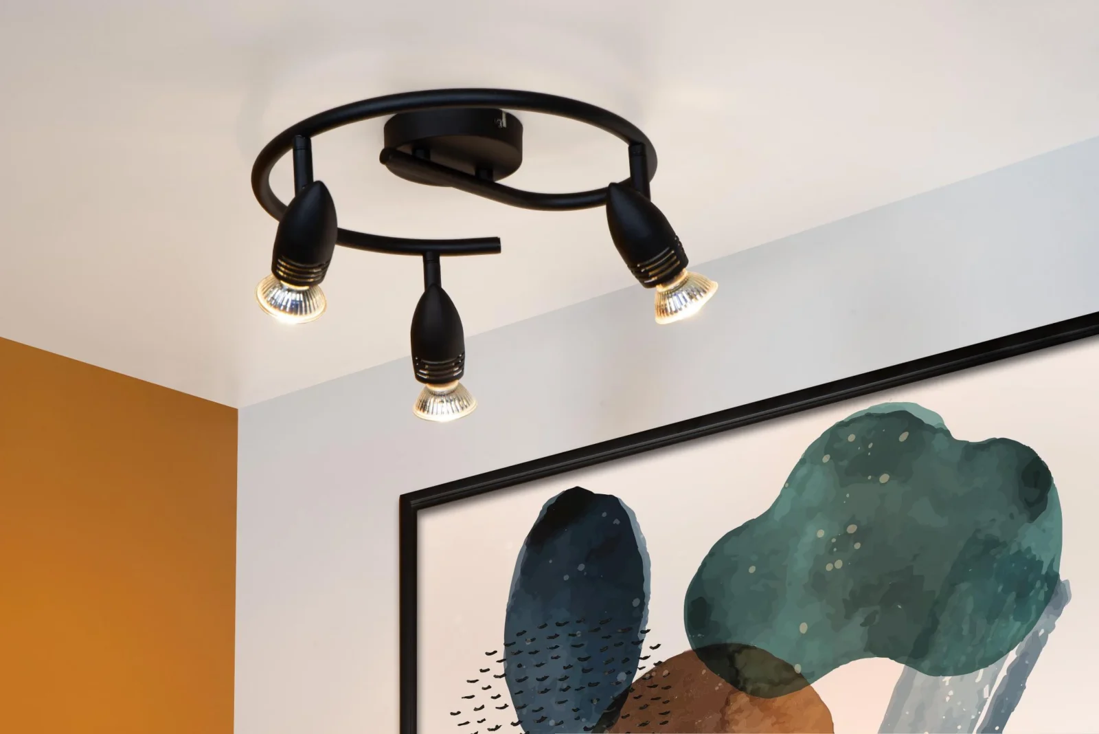 Lucide CARO - Stropnu00e9 reflektory - u00d8 31 cm - 3xGU10 - u010dierna