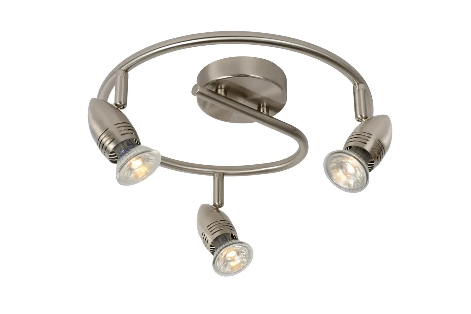 Lucide CARO-LED - Stropnu00e9 reflektory - u00d8 31 cm - LED - GU10 - 3x5W 2700K - Satin Chrome