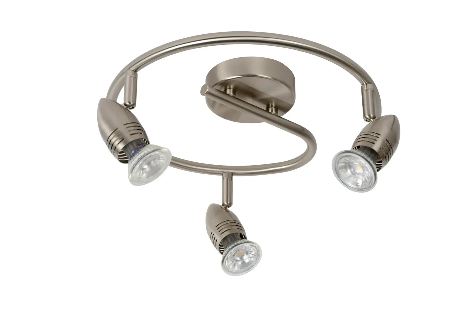 Lucide CARO-LED - Stropnu00e9 reflektory - u00d8 31 cm - LED - GU10 - 3x5W 2700K - Satin Chrome