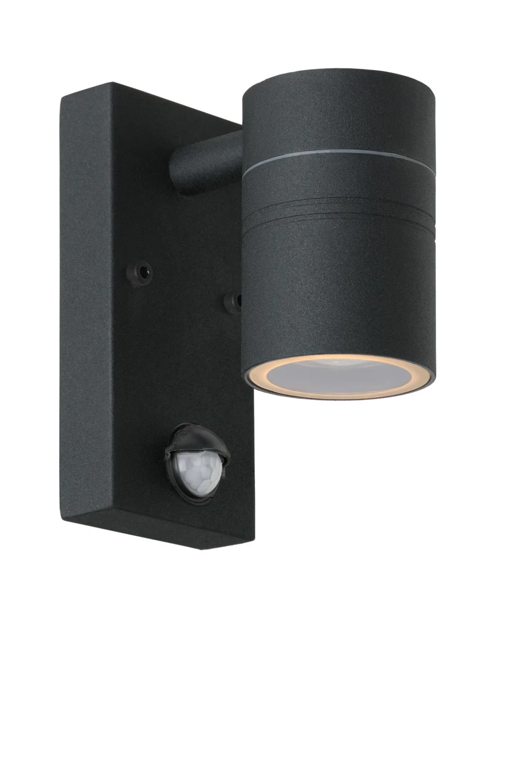 Lucide ARNE-LED IR - nu00e1stennu00e9 reflektor / nu00e1stennu00e9 svetlo vnu00fatornu00e9/vonkaju0161ie - u00d8 6,3 cm - LED - GU10 - 1x5W, 2700K - IP44 - senzor pohybu a du0148a/noci - u010dierny