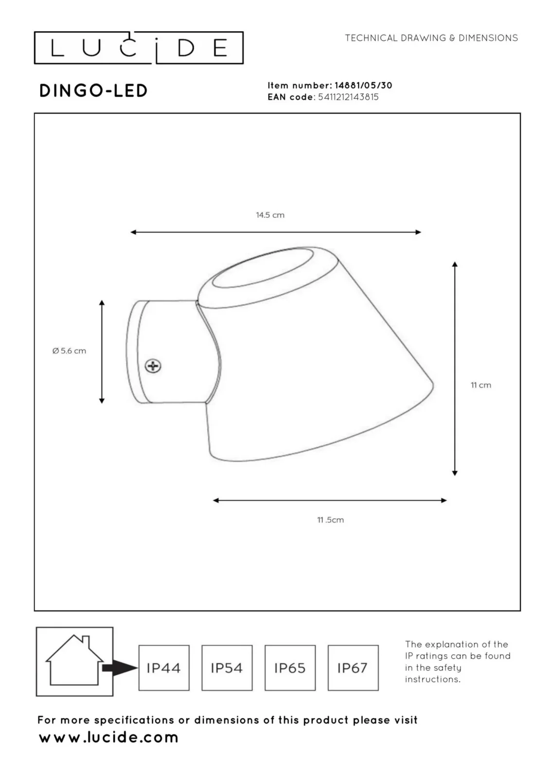 Lucide DINGO-LED - Nu00e1stennu00e9 svetlo vnu00fatornu00e9/vonkaju0161ie - LED tlmenu00e9. - GU10 - 1x5W 3000K - IP44 - Antracit