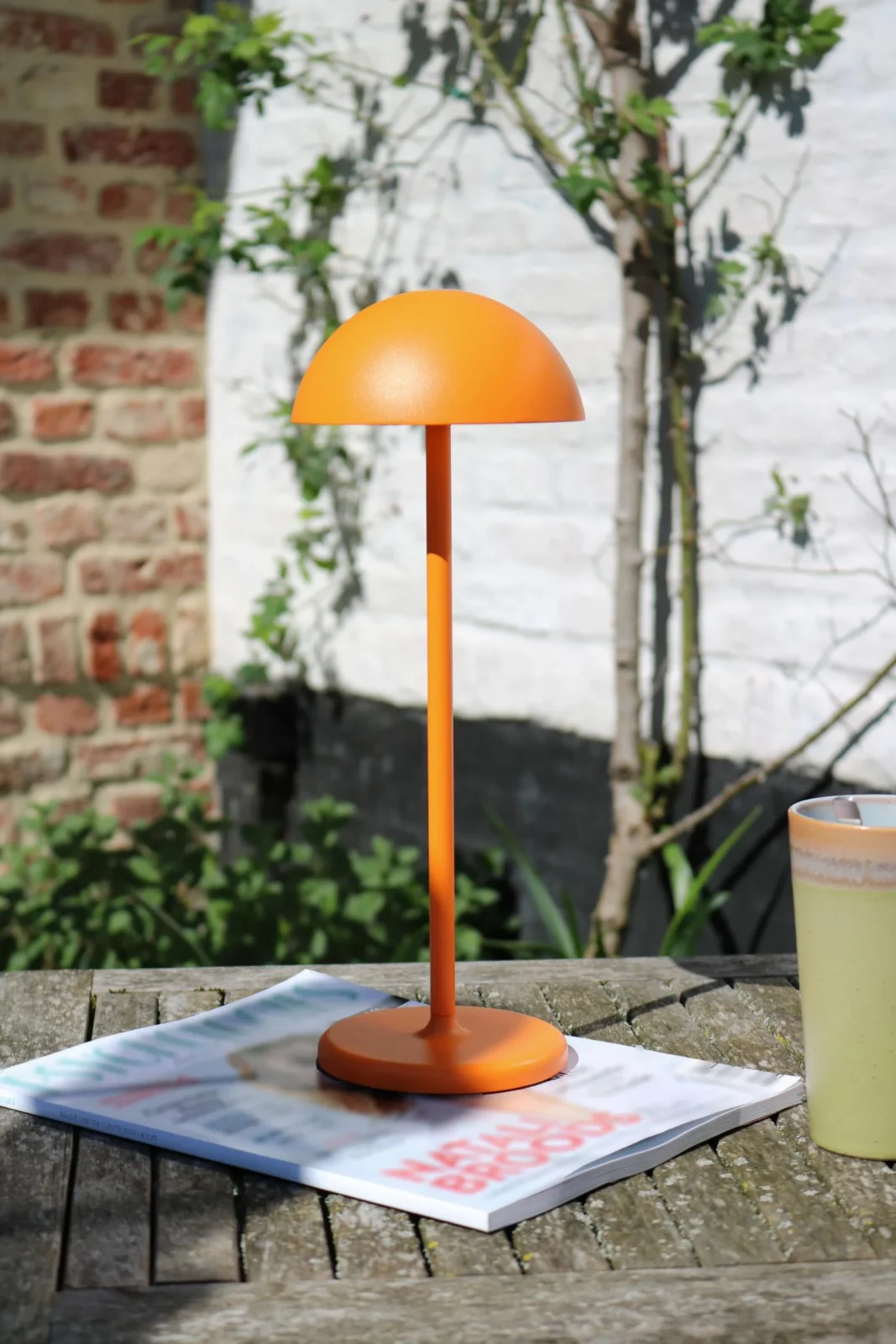 Lucide JOY - Nabu00edjateu013enu00e1 stolnu00e1 lampa do interiu00e9ru/exteriu00e9ru - batu00e9riovu00fd balu00edk - u00d8 12 cm - LED tlmenu00e1 - 1x1,5W 3000K - IP54 - oranu017eovu00e1