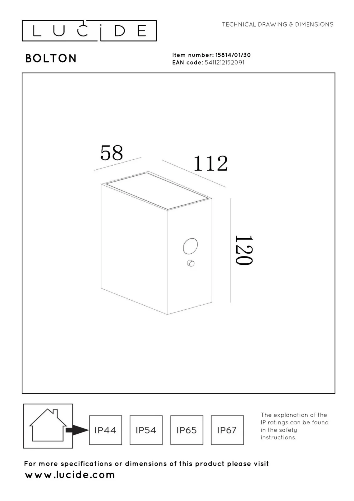 Lucide BOLTON - Nu00e1stennu00e9 svetlo vnu00fatornu00e9/vonkaju0161ie - solu00e1rne - LED tlmenu00e9. - 1x1W 3000K - IP54 - senzor pohybu a du0148a/noci - u010dierny
