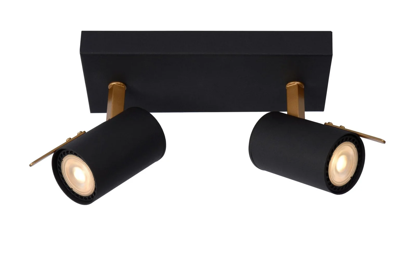 Lucide GRONY - Stropnu00e9 reflektory - LED Tlmenu00e9 po teplu00e9 - GU10 - 2x5W 2200K/3000K - u010dierna