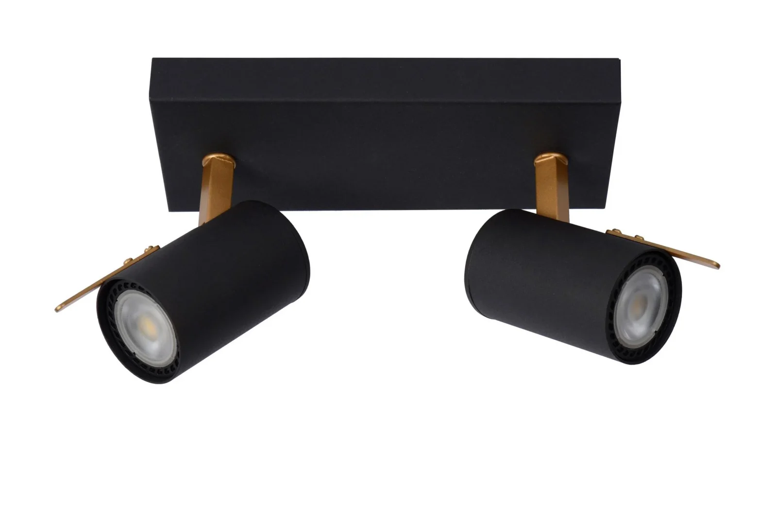 Lucide GRONY - Stropnu00e9 reflektory - LED Tlmenu00e9 po teplu00e9 - GU10 - 2x5W 2200K/3000K - u010dierna