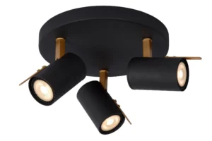 Lucide GRONY - Stropnu00e9 reflektor - LED Stmievanie na teplu00e9 - GU10 - 3x5W 2200K/3000K - u010dierna