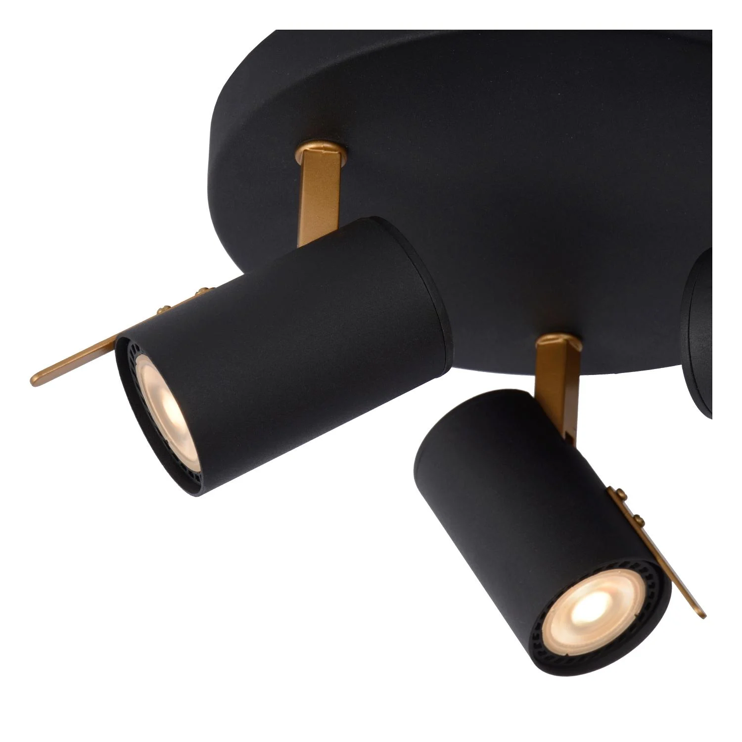 Lucide GRONY - Stropnu00e9 reflektor - LED Stmievanie na teplu00e9 - GU10 - 3x5W 2200K/3000K - u010dierna
