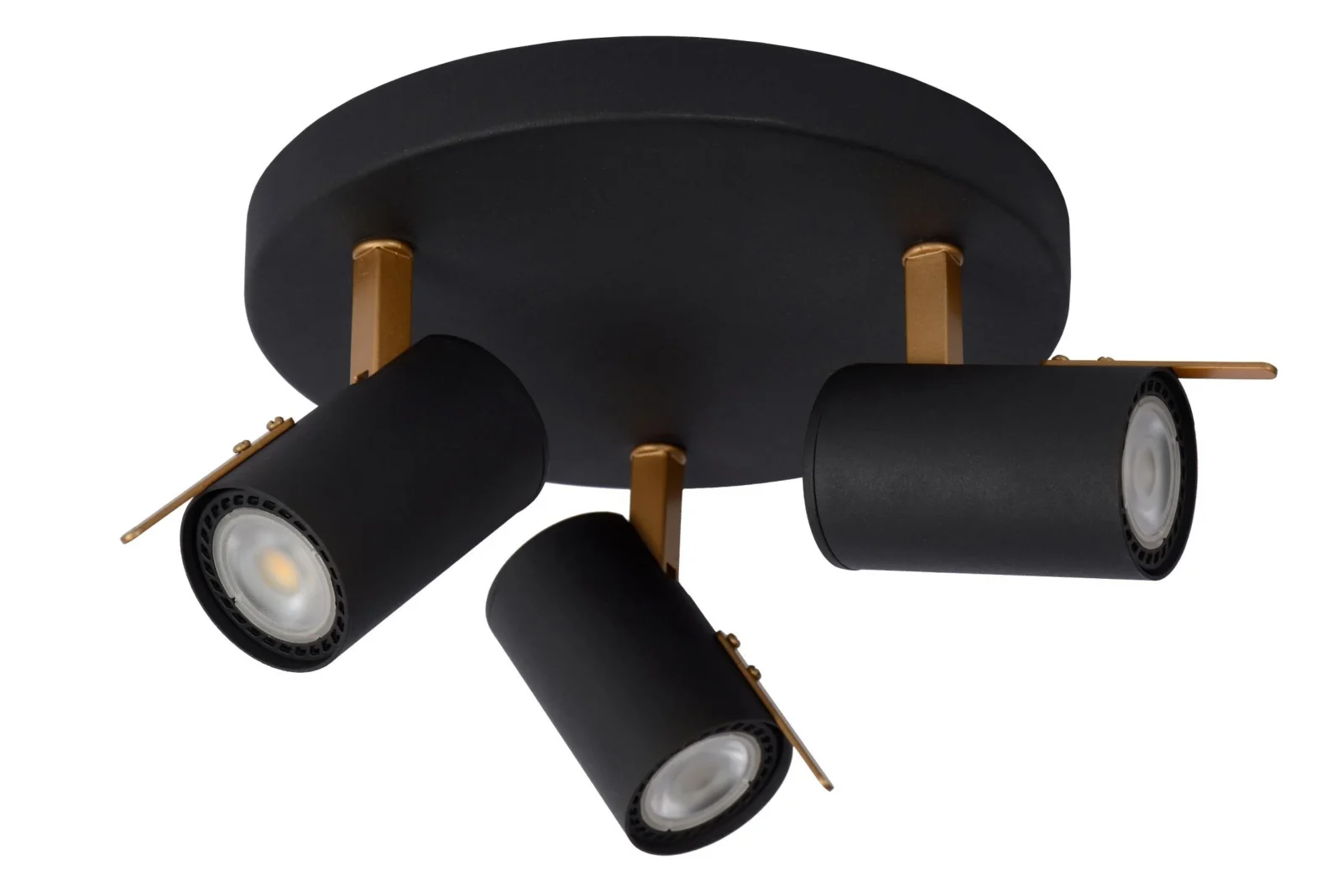 Lucide GRONY - Stropnu00e9 reflektor - LED Stmievanie na teplu00e9 - GU10 - 3x5W 2200K/3000K - u010dierna