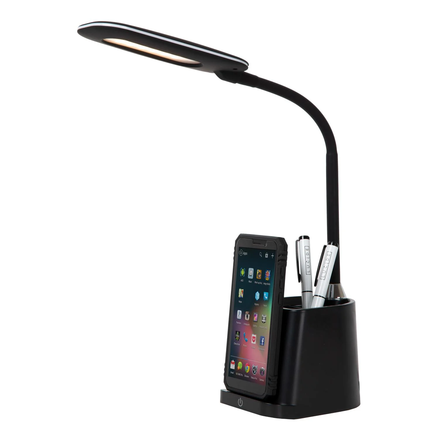 Lucide PENNY - stolnu00e1 lampa - LED tlmenu00e1 - 1x4,7W 3000K - s bezdru00f4tovou nabu00edjau010dkou - u010dierna