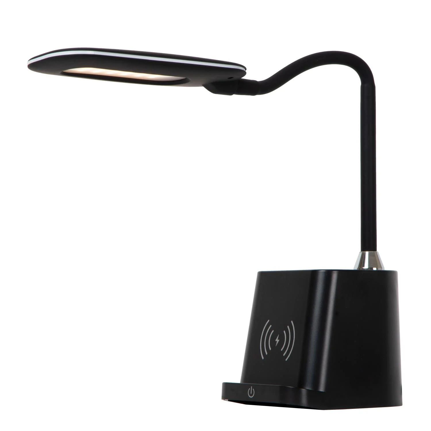 Lucide PENNY - stolnu00e1 lampa - LED tlmenu00e1 - 1x4,7W 3000K - s bezdru00f4tovou nabu00edjau010dkou - u010dierna