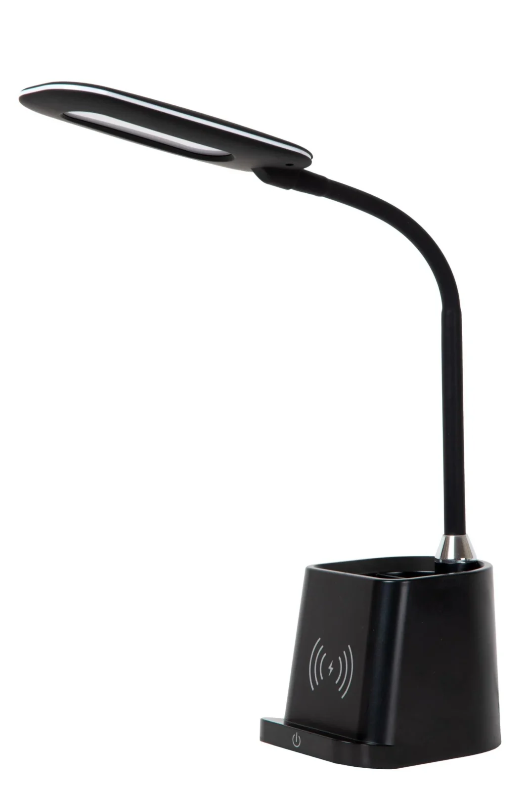 Lucide PENNY - stolnu00e1 lampa - LED tlmenu00e1 - 1x4,7W 3000K - s bezdru00f4tovou nabu00edjau010dkou - u010dierna