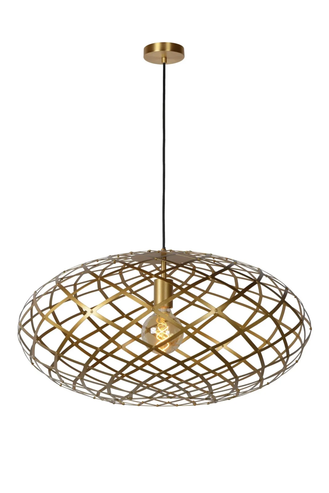 Lucide WOLFRAM - Zu00e1vesnu00e9 svetlo - u00d8 65 cm - 1xE27 - Matt Gold / Brass
