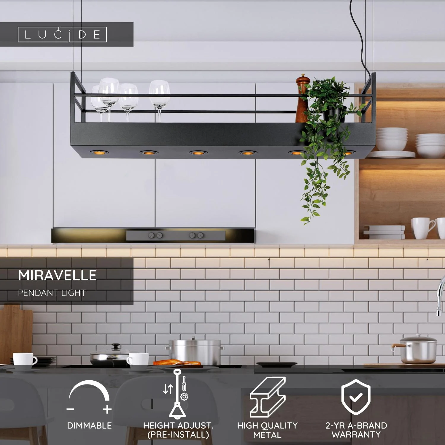 Lucide MIRAVELLE - zu00e1vesnu00e9 svetlo - 6xGU10 - u010dierne