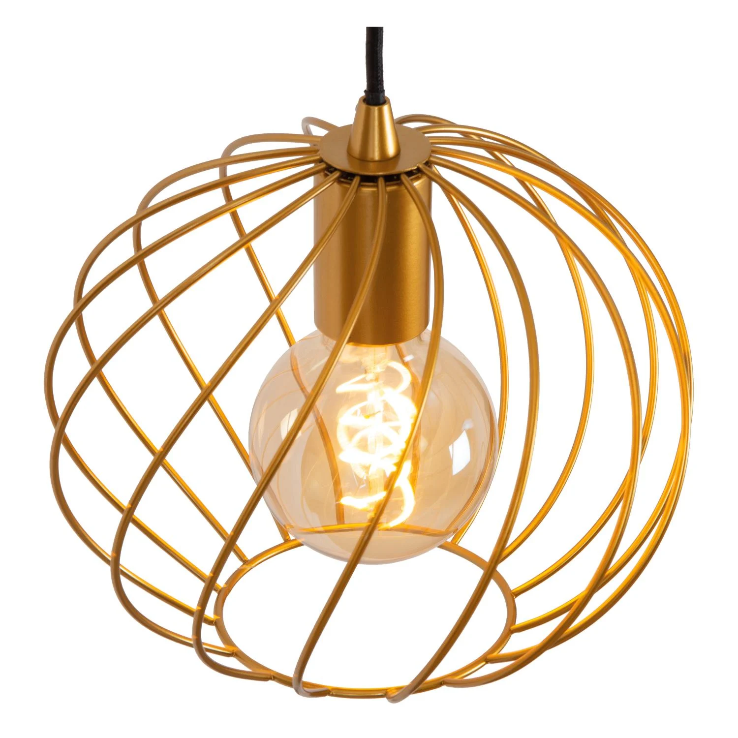 Lucide DANZA - Zu00e1vesnu00e9 svetlo - u00d8 50 cm - 3xE27 - Matt Gold / Brass