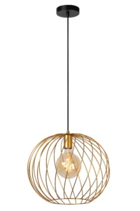 Lucide DANZA - Zu00e1vesnu00e9 svetlo - u00d8 40 cm - 1xE27 - Matt Gold / Brass