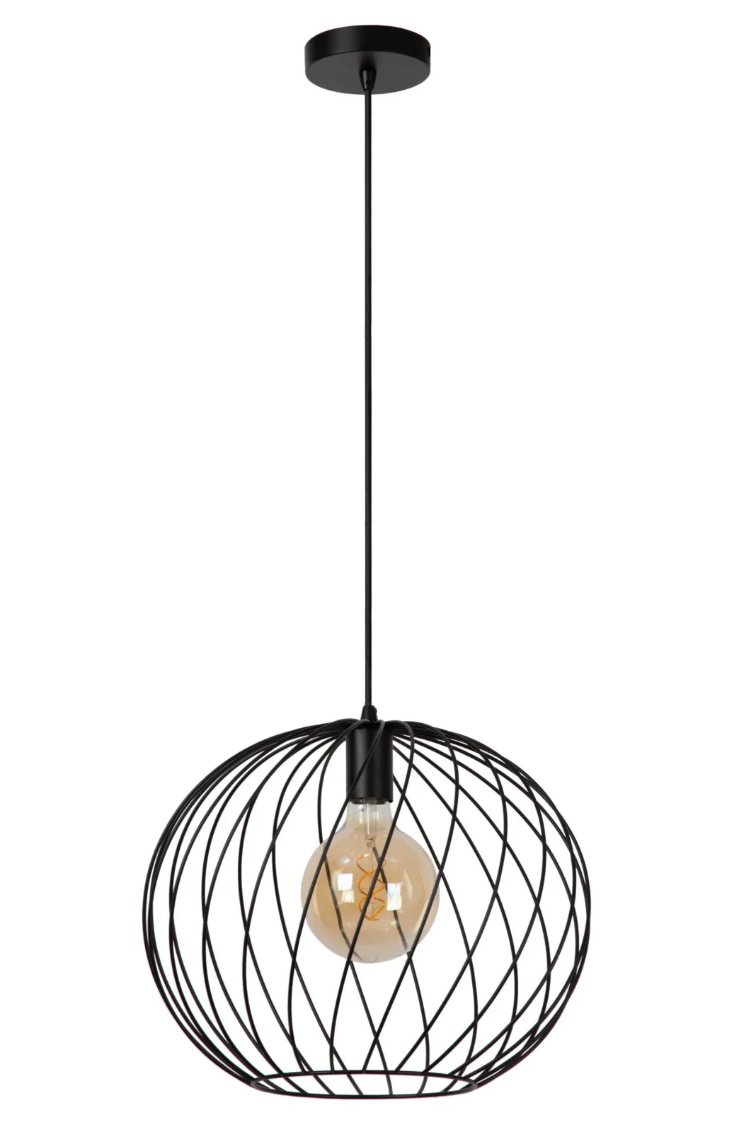 Lucide DANZA - Zu00e1vesnu00e9 svetlo - u00d8 40 cm - 1xE27 - u010dierne
