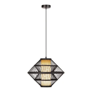 Lucide PASQUINO - Zu00e1vesnu00e9 svetlo - u00d8 40 cm - 1xE27 - u010cierna | Essential