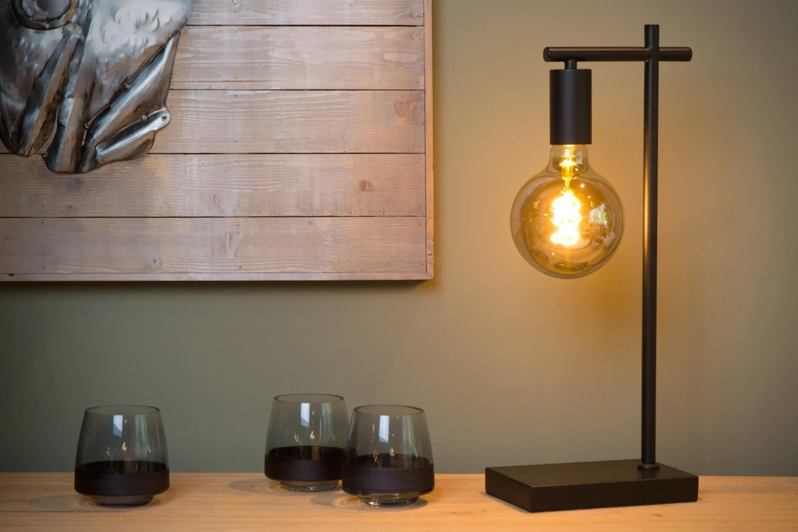 Lucide LEANNE - Stolnu00e1 lampa - 1xE27 - u010cierna