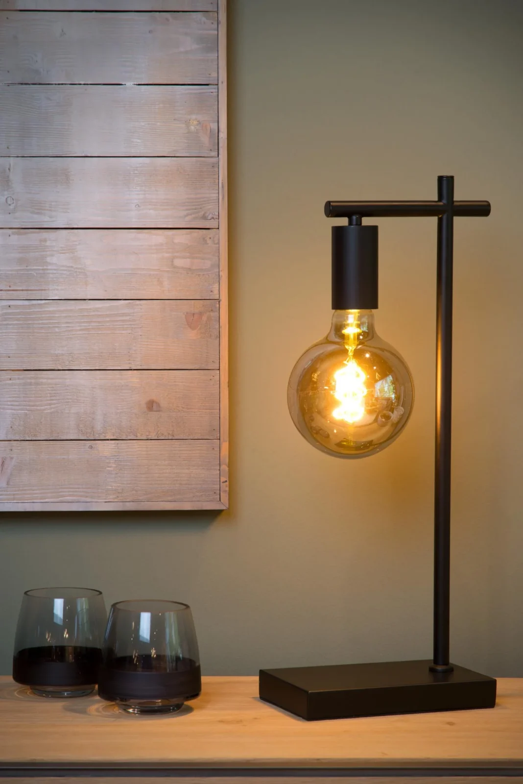 Lucide LEANNE - Stolnu00e1 lampa - 1xE27 - u010cierna