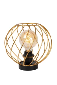 Lucide DANZA - Stolnu00e1 lampa - u00d8 25 cm - 1xE27 - Matnu00fd zlato / mosadz