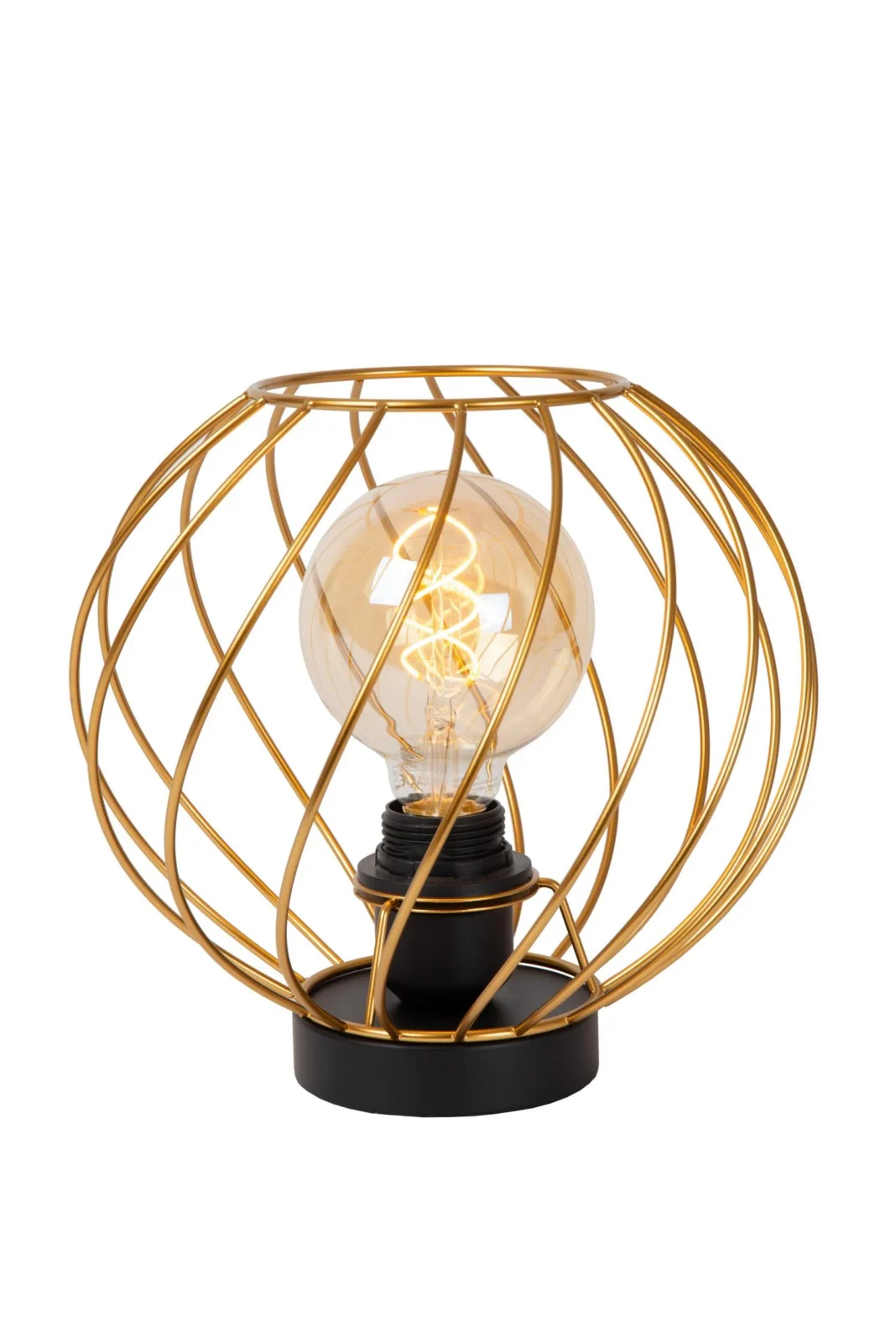 Lucide DANZA - Stolnu00e1 lampa - u00d8 25 cm - 1xE27 - Matnu00fd zlato / mosadz