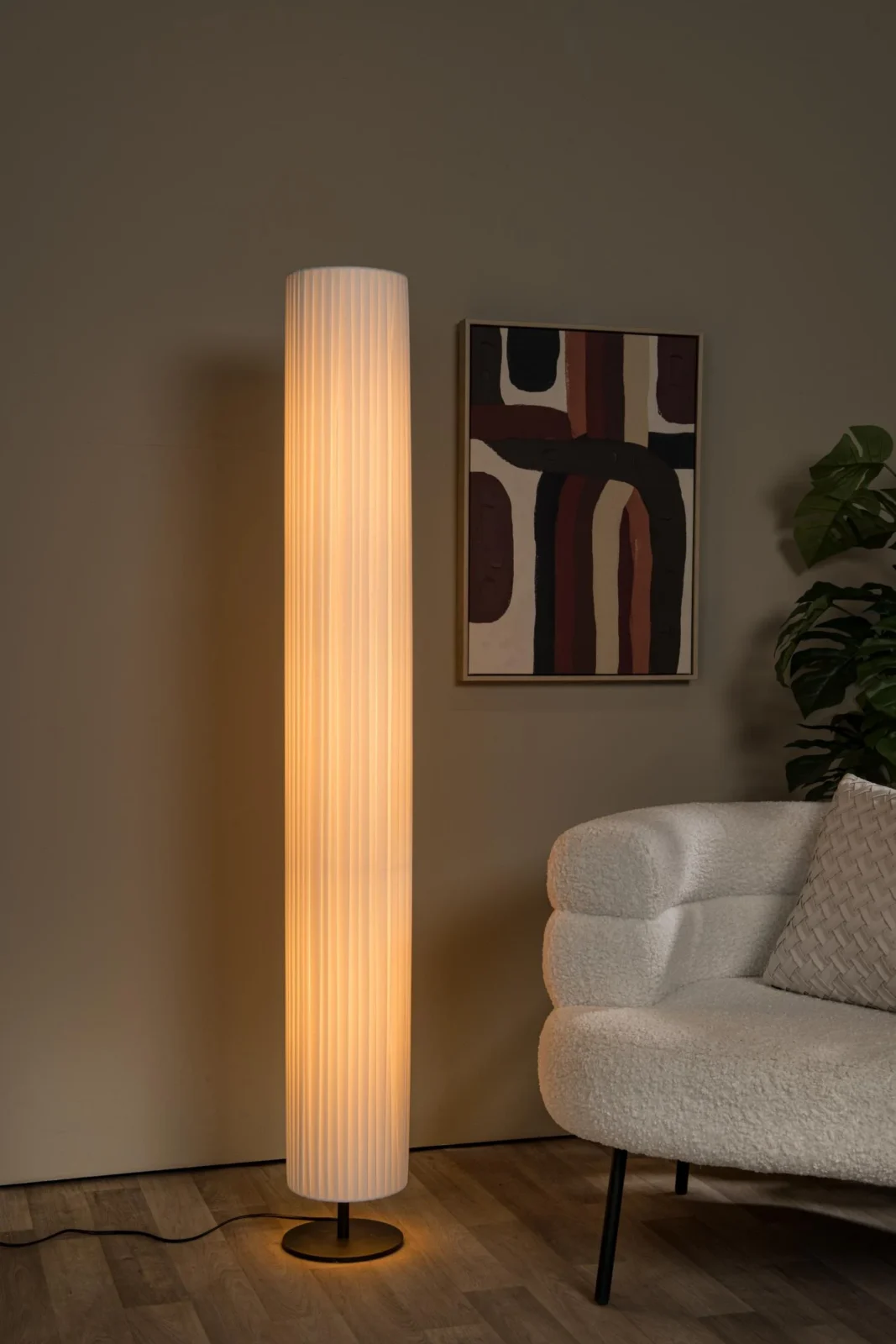 Lucide FOLD - Stojacia lampa - u00d8 20 cm - 3xE27 - biela