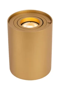 Lucide TUBE - Stolnu00e1 lampa - u00d8 9,6 cm - LED 3 StepDim - GU10 - 1x5W 2700K - Matt Gold / Brass