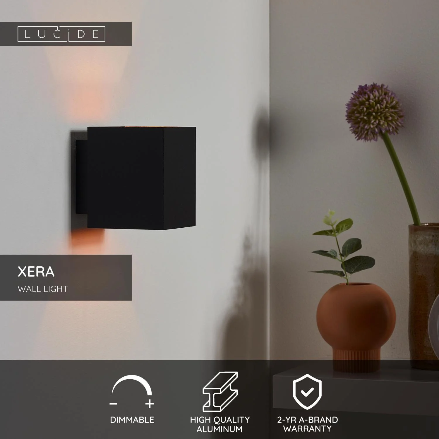 Lucide XERA - Nu00e1stennu00e9 svetlo - 1xG9 - u010cierne