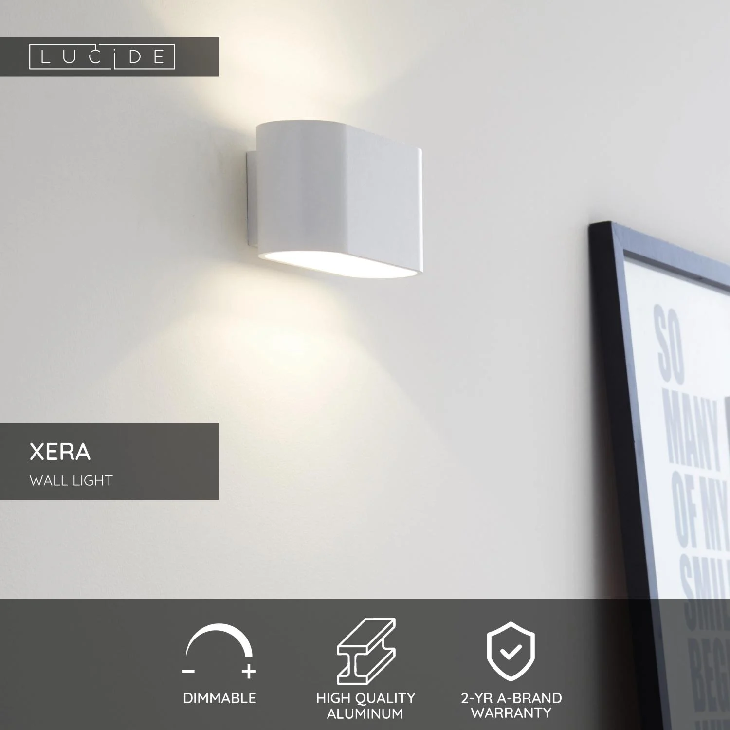 Lucide XERA - Nu00e1stennu00e9 svetlo - 1xG9 - Biela