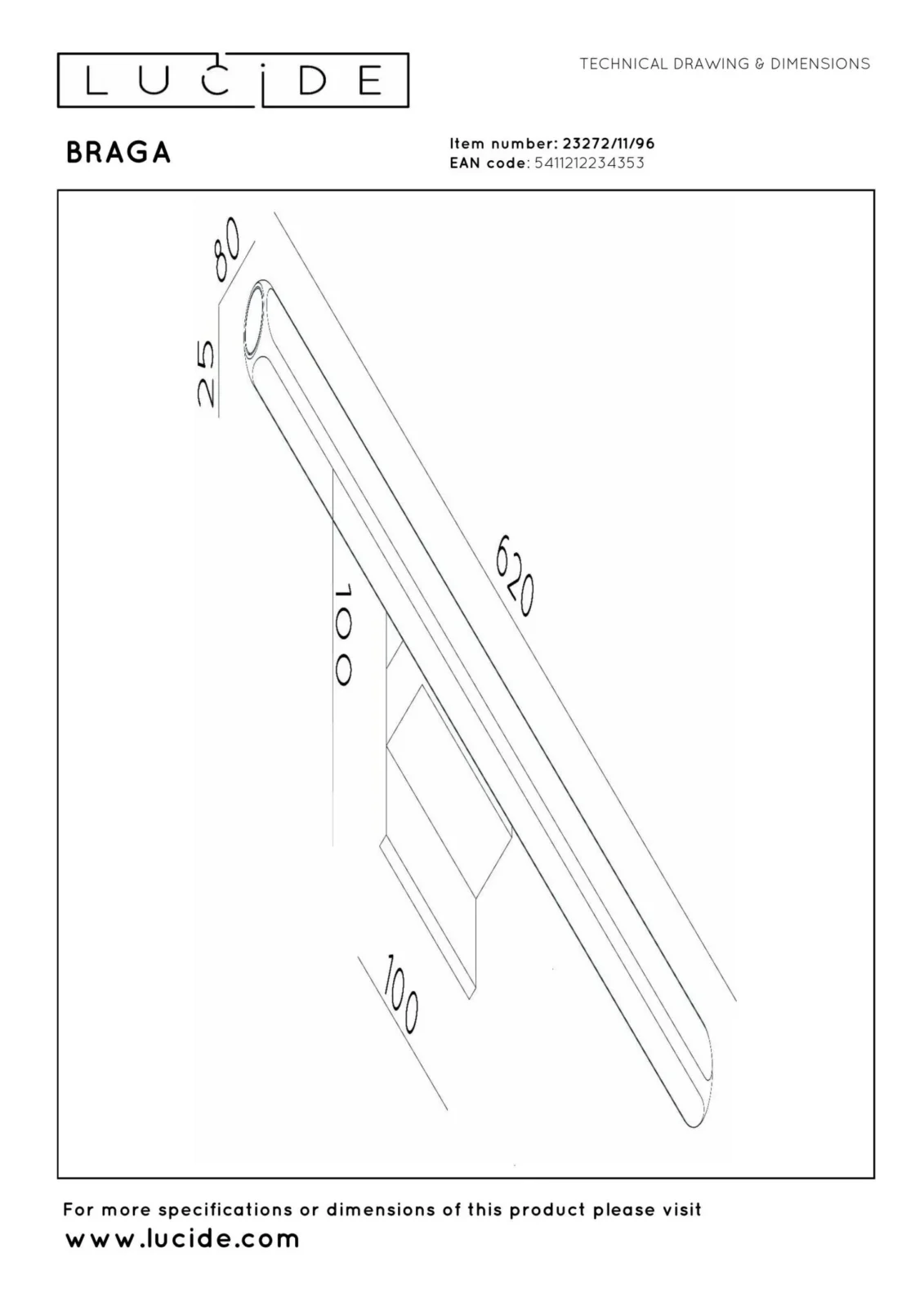Lucide BRAGA - Nu00e1stennu00e9 svetlo vnu00fatornu00e9/vonkaju0161ie - LED - 1x10W 2700K - IP54 - Ku00e1va | Pru00e9miovu00e9