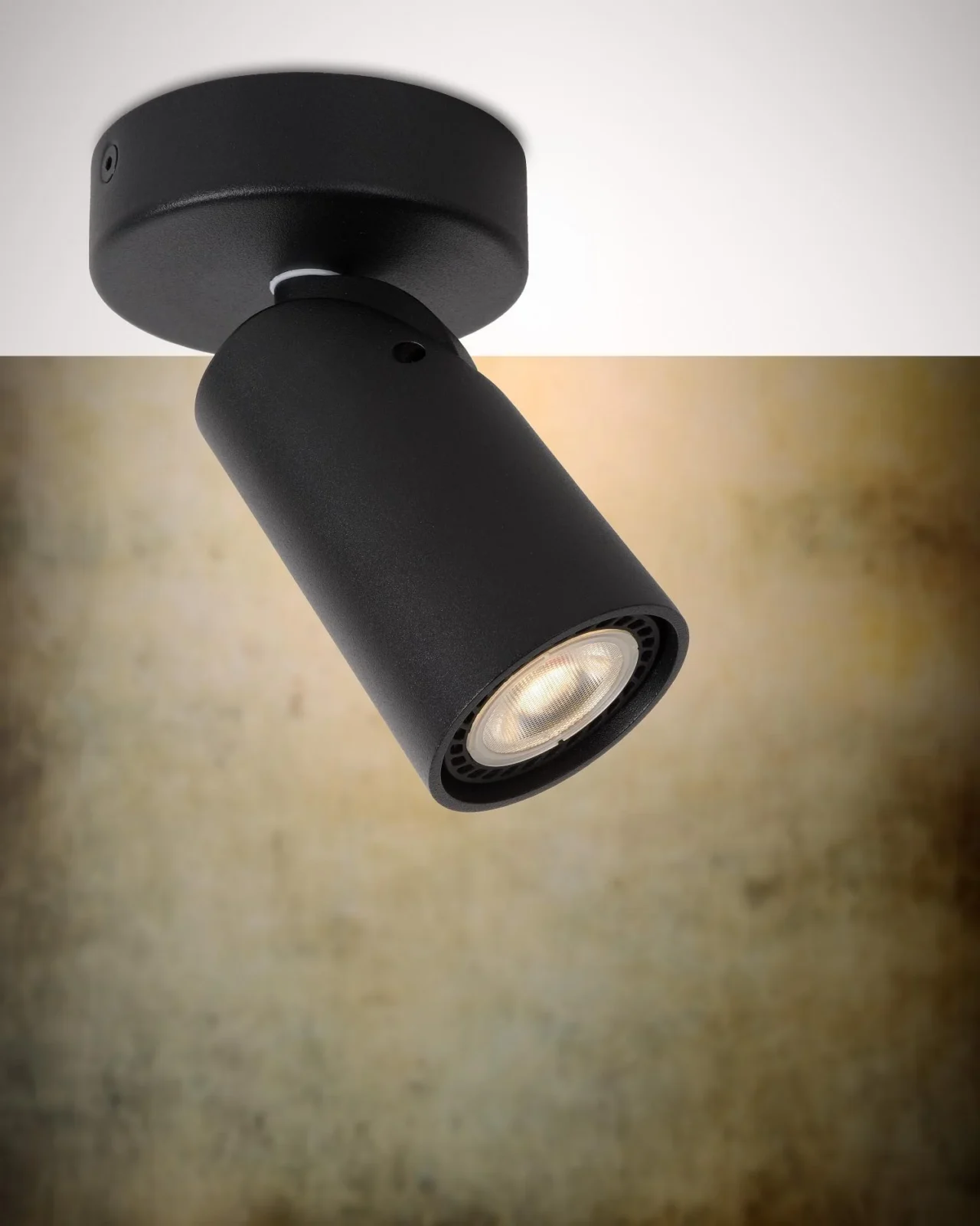 Lucide XYRUS - Stropnu00e9 reflektory - u00d8 9 cm - LED Stmievanie po teplu00e9 - GU10 - 1x5W 2200K/3000K - u010dierna