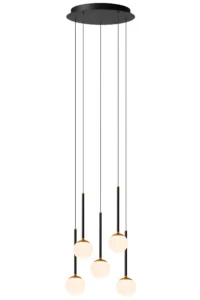 Lucide CALINA - zu00e1vesnu00e9 svetlo - u00d8 42 cm - LED tlmenu00e9 - 5x8,2W 2700K - u010dierna | Pru00e9miovu00e9