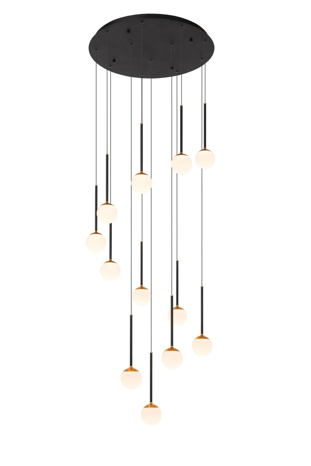 Lucide CALINA - Zu00e1vesnu00e9 svetlo - u00d8 69,9 cm - LED tlmenu00e9. - CCT - 12x7W 2200K/3300K - s vymeniteu013enu00fdm LED modulom - u010dierna | Pru00e9miovu00e9