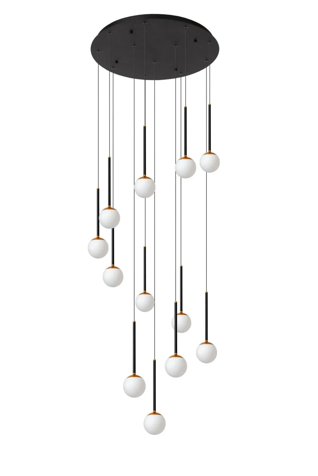 Lucide CALINA - Zu00e1vesnu00e9 svetlo - u00d8 69,9 cm - LED tlmenu00e9. - CCT - 12x7W 2200K/3300K - s vymeniteu013enu00fdm LED modulom - u010dierna | Pru00e9miovu00e9