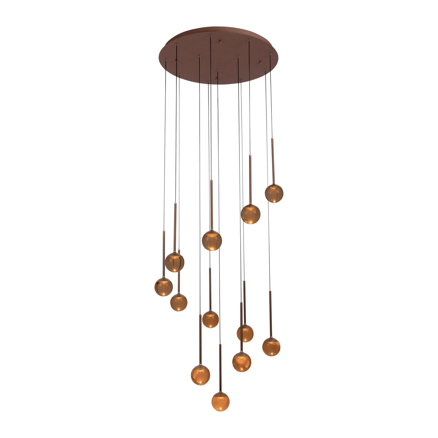 Lucide CALINA - Zu00e1vesnu00e9 svetlo - u00d8 69,9 cm - LED tlmenu00e9. - CCT - 12x7W 2200K/3300K - s vymeniteu013enu00fdm LED modulom - Coffee | Pru00e9miovu00e9