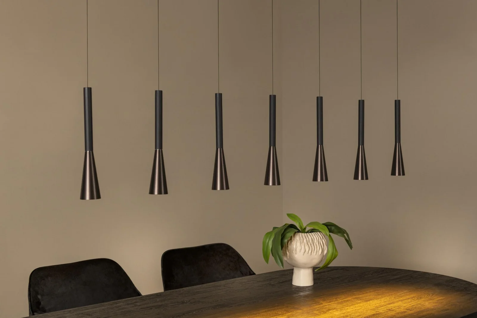 Lucide JOAKIM - zu00e1vesnu00e9 svetlo - LED tlmenu00e9. - CCT - 7x6,2W 2700K/4000K - s vymeniteu013enu00fdm LED modulom - Coffee | Pru00e9miovu00e9