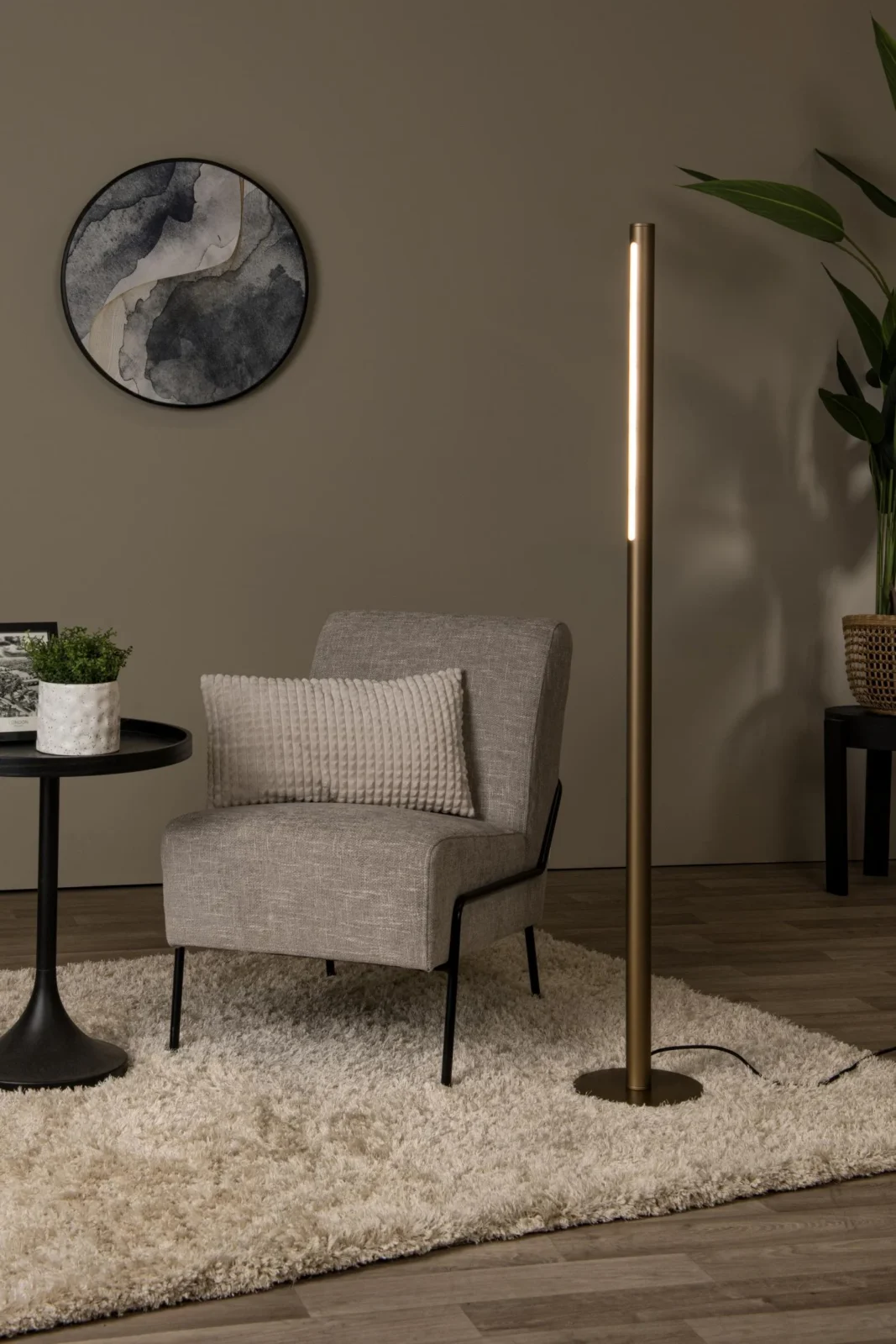 Lucide GRIFFITH - Stojacia lampa - u00d8 21 cm - LED tlmenu00e1. - CCT - 1x18W 2700K/4000K - bronzovu00e1 | Pru00e9miovu00e9
