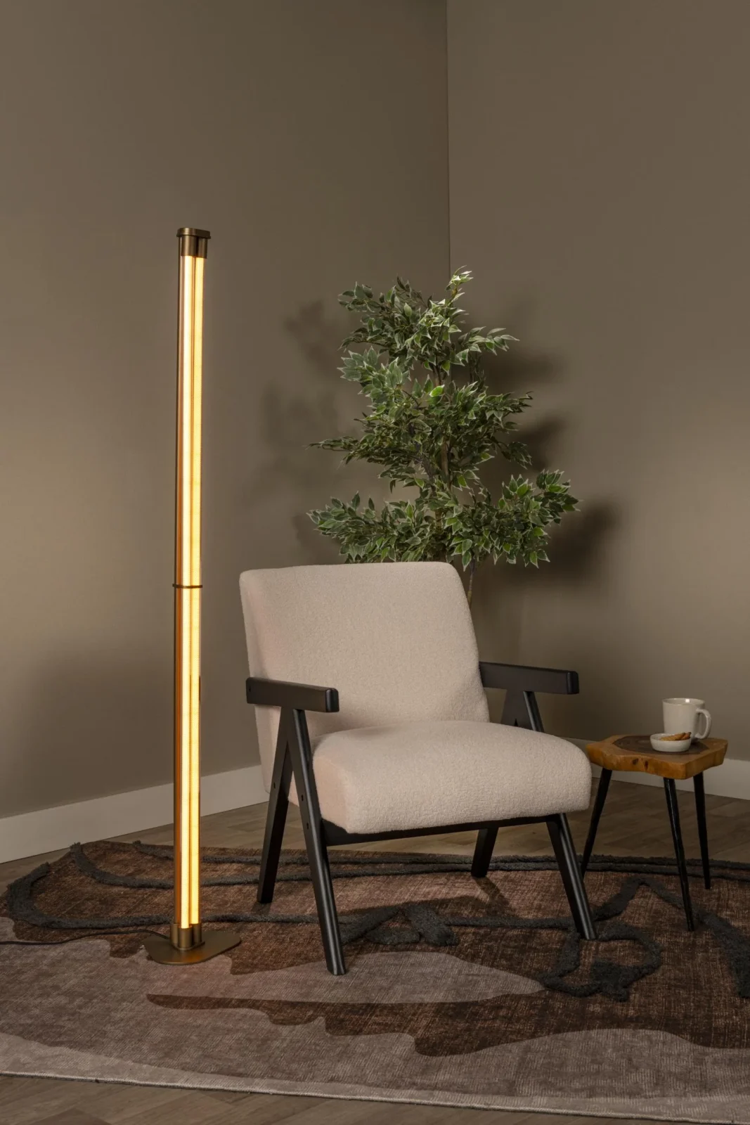 Lucide JANDERIN - Stojacia lampa - LED tlmenu00e1 - CCT - 2x17W 2200K/3300K - senzor ruu010dnu00fdch vu013an - Champagne Color | Nu00e1lada