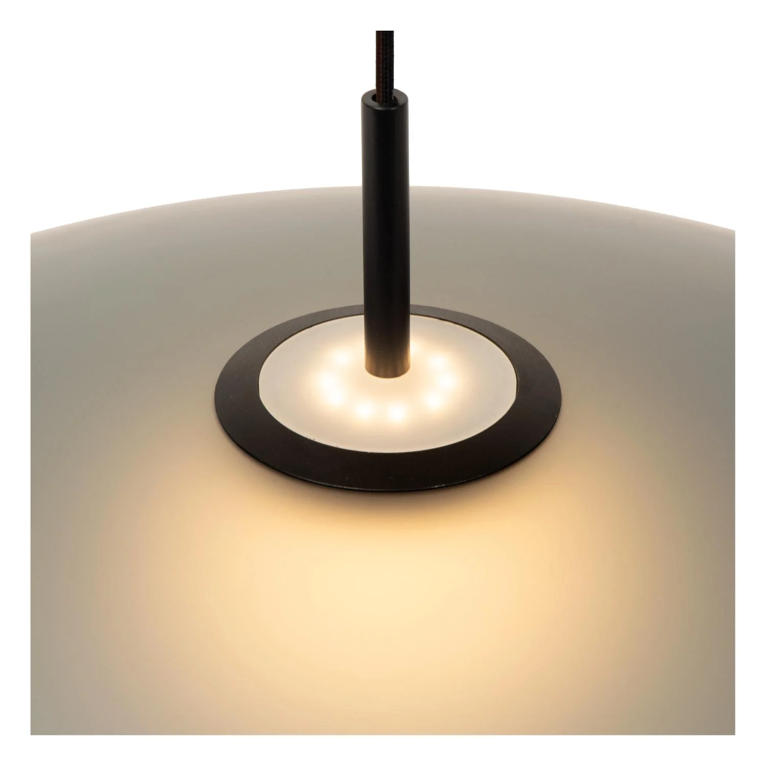 Lucide MENGA - Zu00e1vesnu00e9 svetlo - u00d8 60 cm - LED tlmenu00e9 - 1x18,6W 2700K - Smoke Grey | Pru00e9miovu00e9
